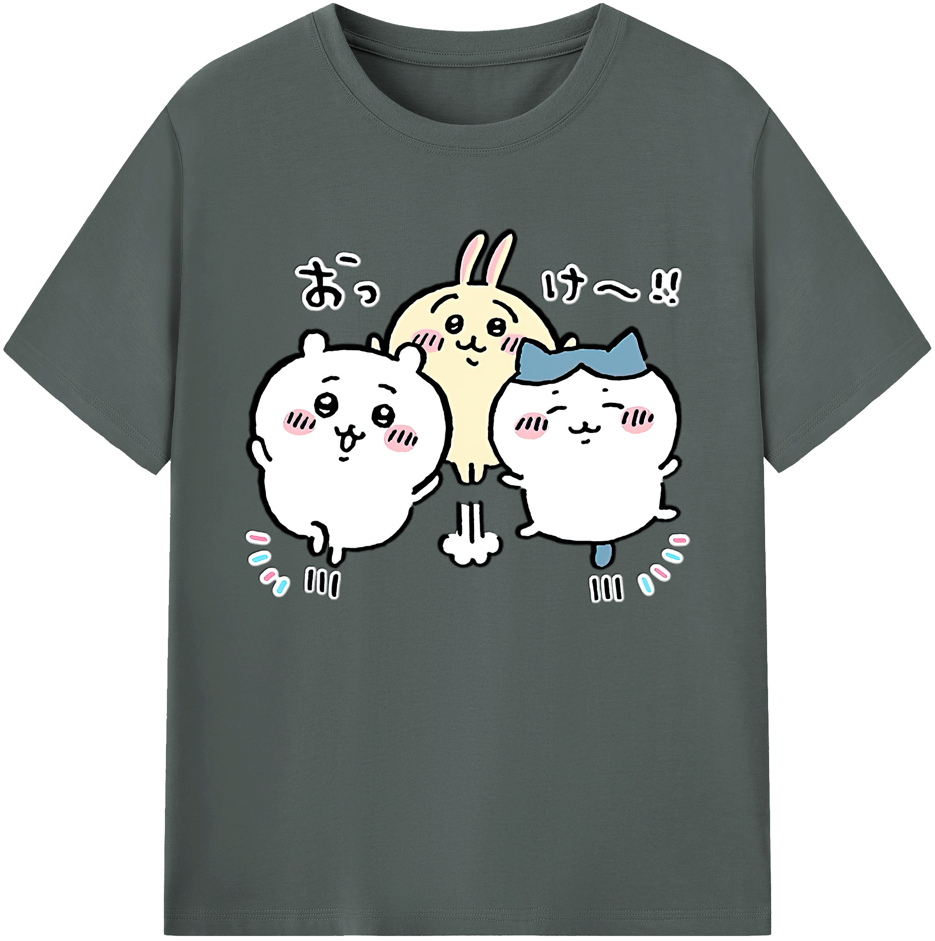 （画像用） ちいかわ ちいかわ Chii-kawa chiikawa 綿100％ メンズ半袖Tシャツ｜肌触りやわらか＆通気性